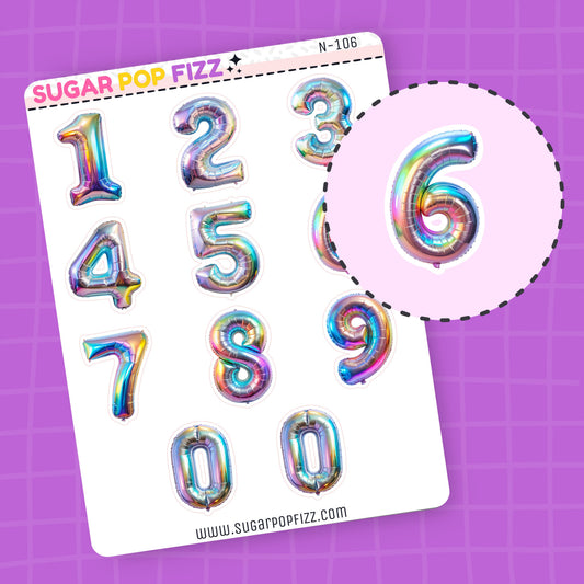Holo Balloon LARGE NUMBERS - N106