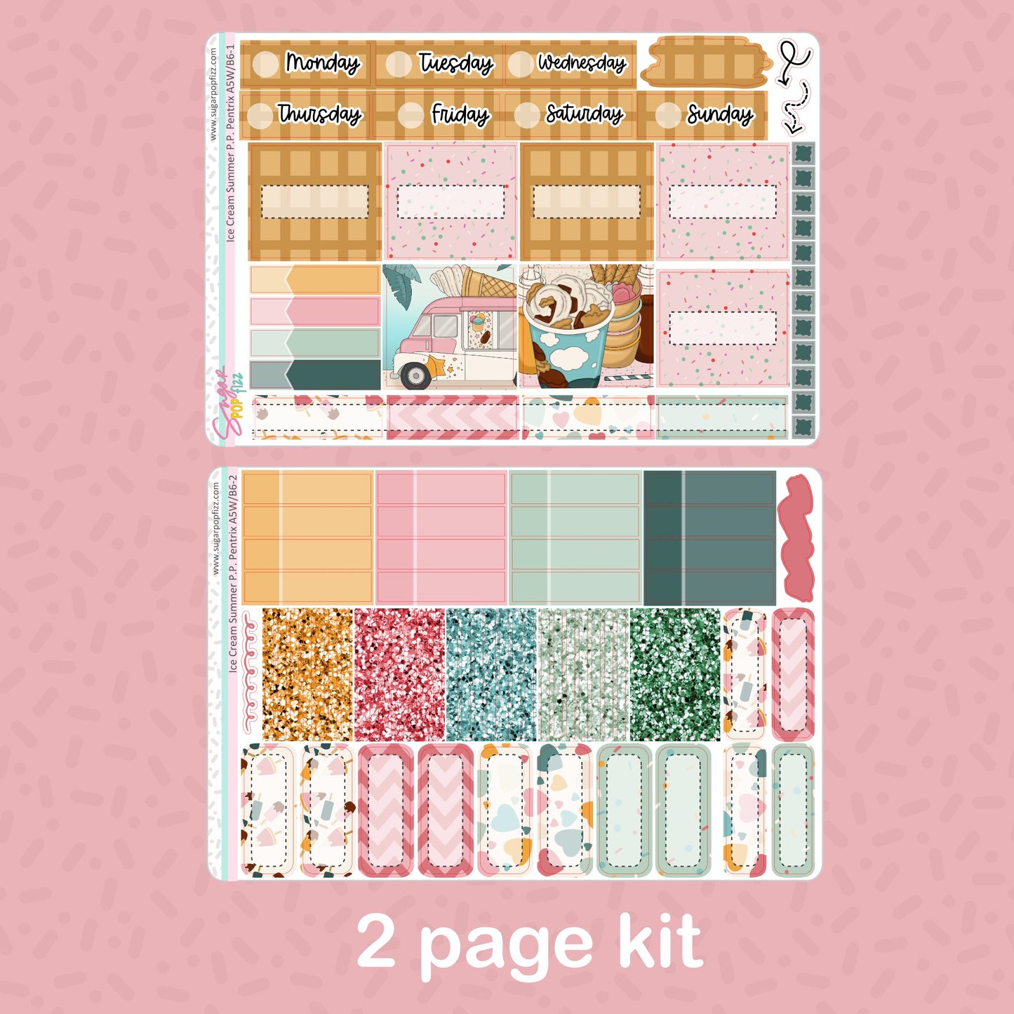 Ice Cream Summer Penny Pages Pentrix Weekly Kit