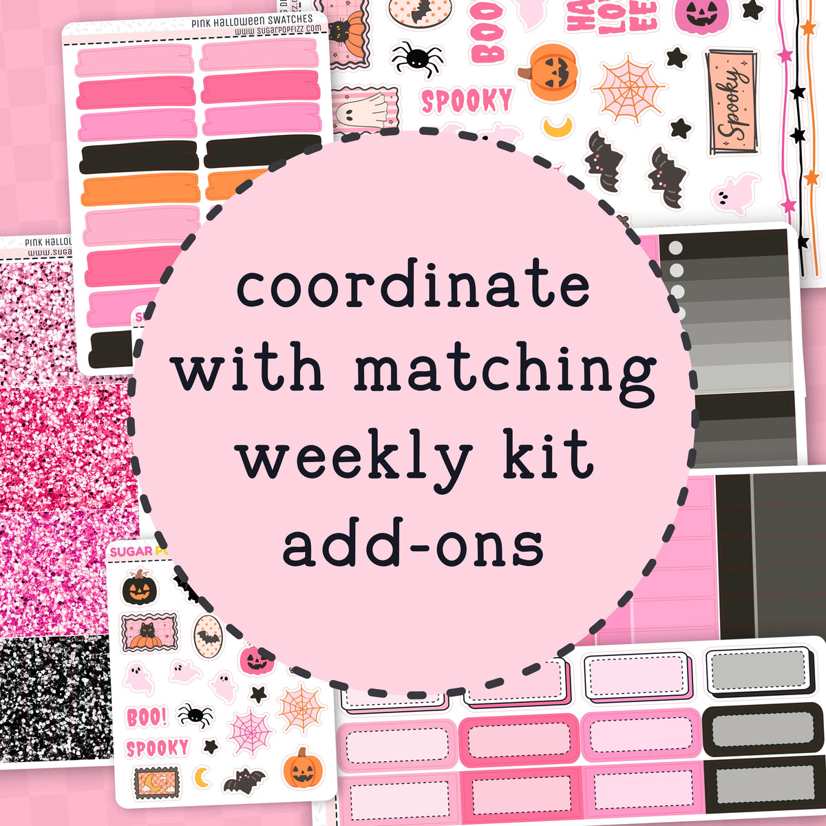 Pink Halloween Standard Vertical Weekly Kit