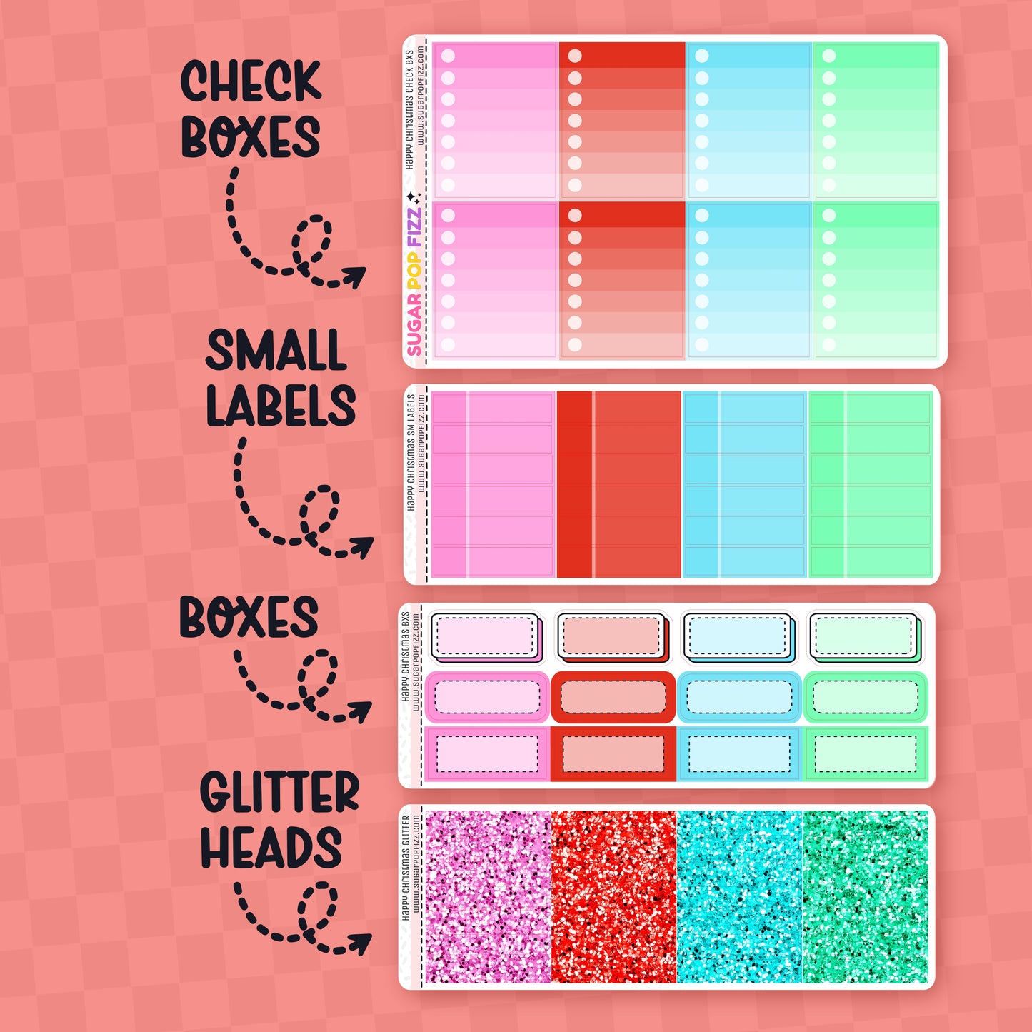 Happy Christmas Standard Vertical Weekly Kit Add-ons