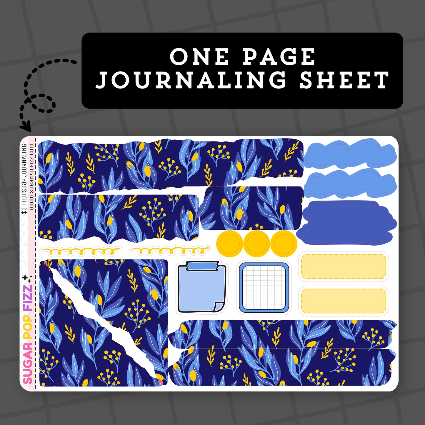 Blue Floral - $3 Thursday - Journaling