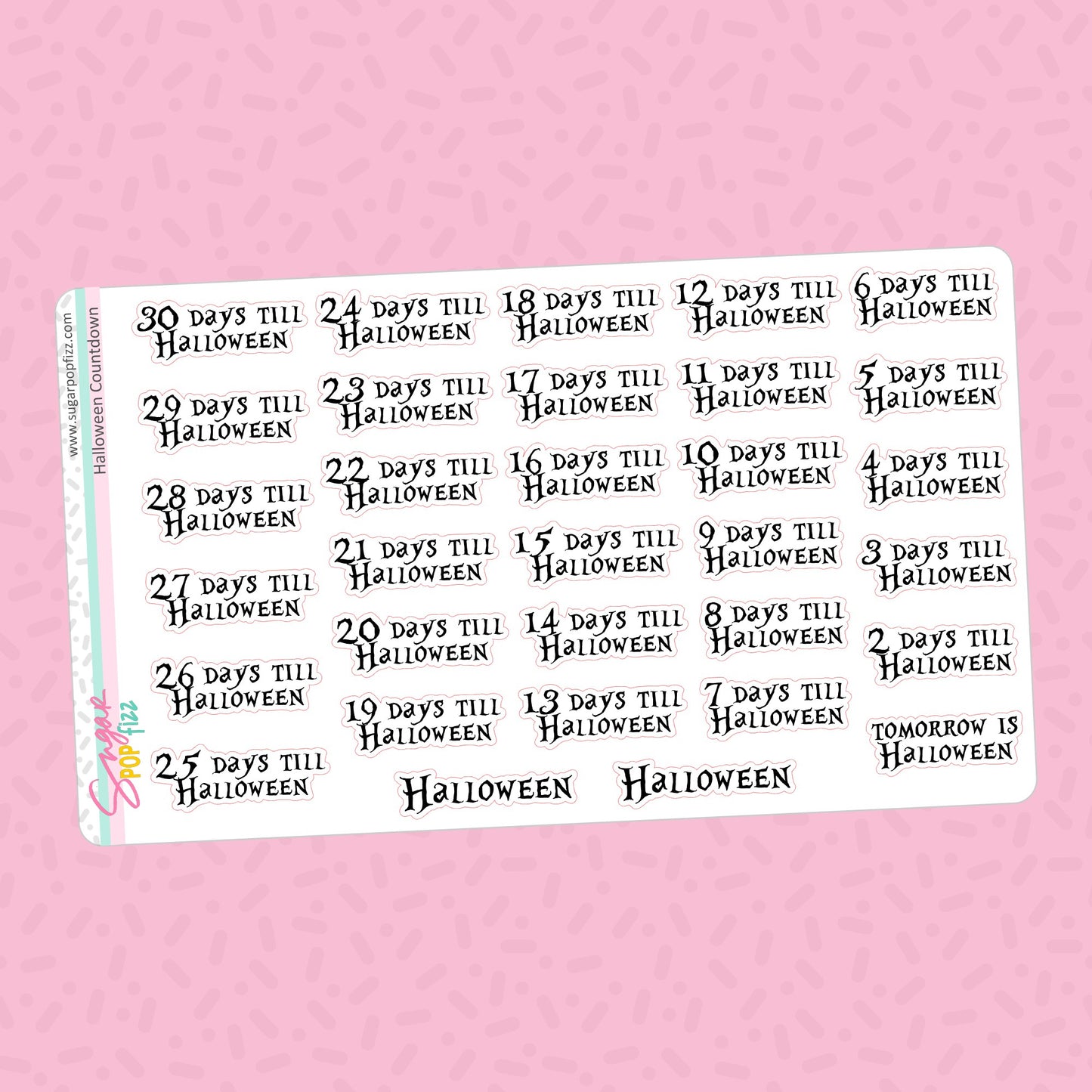 Halloween Countdown Stickers