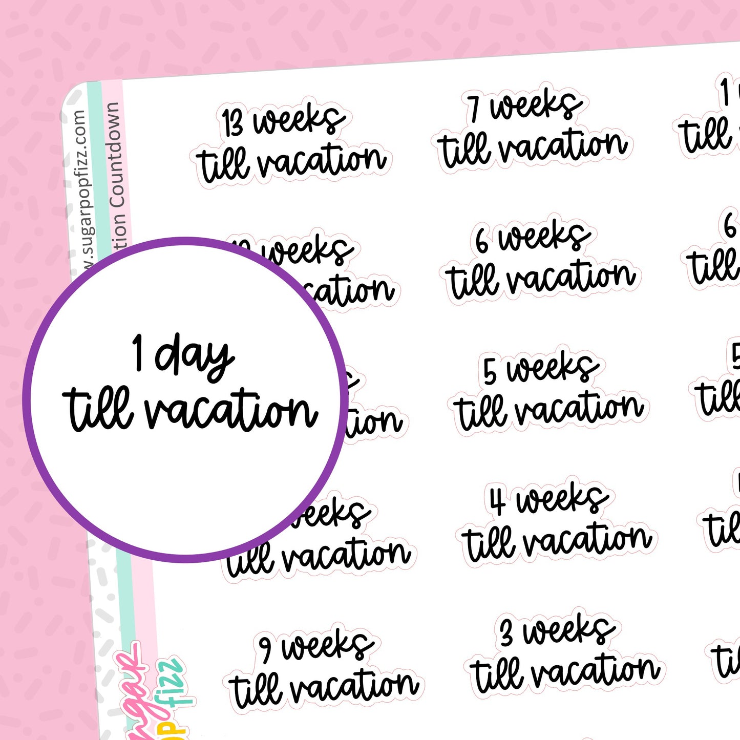 Vacation Countdown Stickers