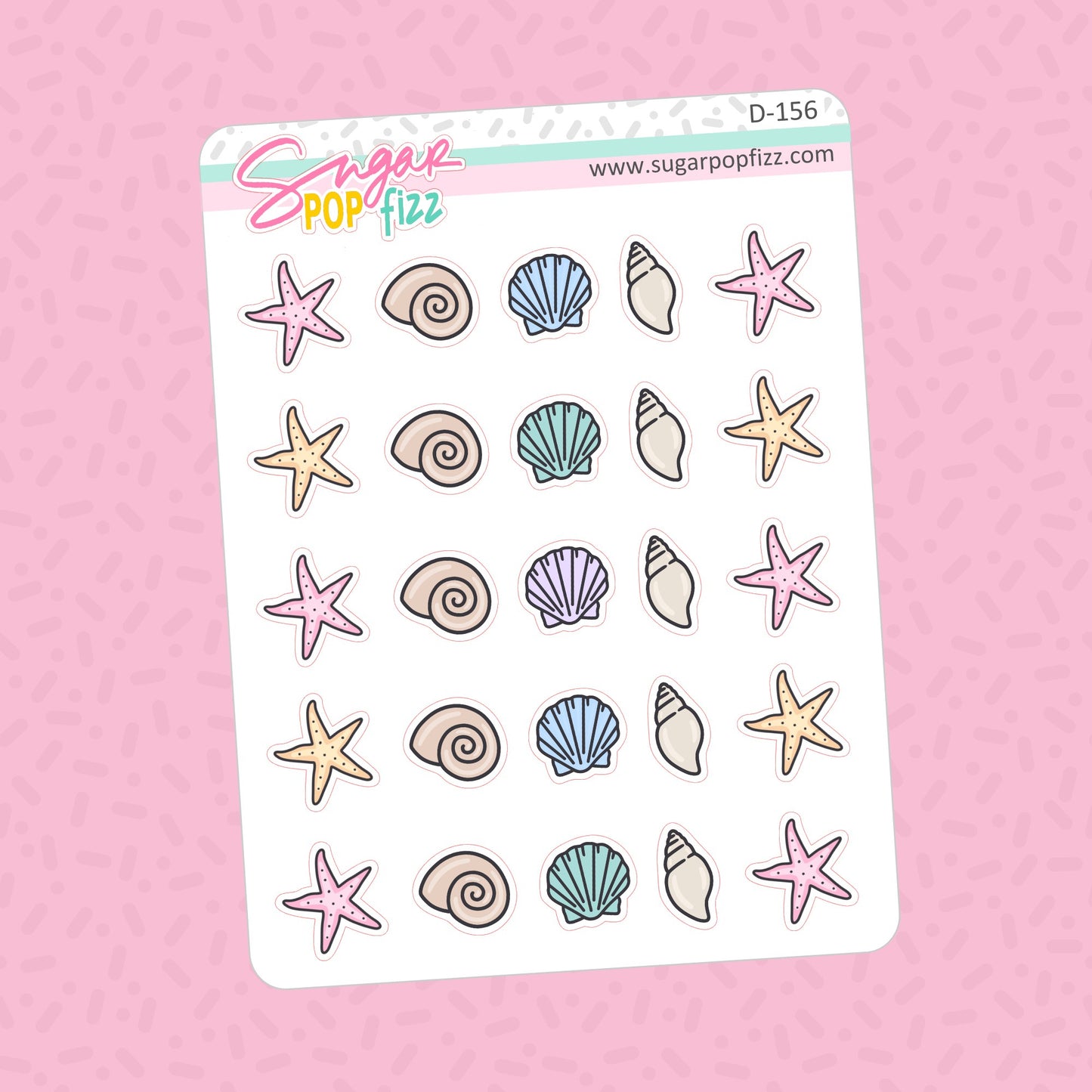 Seashell Doodle Stickers - D156