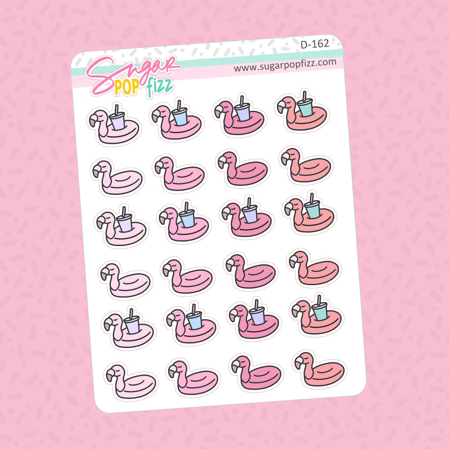 Flamingo Float Doodle Stickers - D162