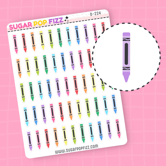 Crayons Doodle Stickers - D224