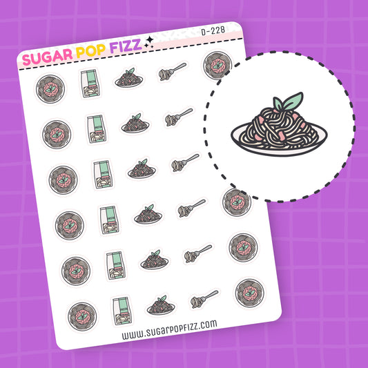 Eat Pasta Doodle Stickers - D228