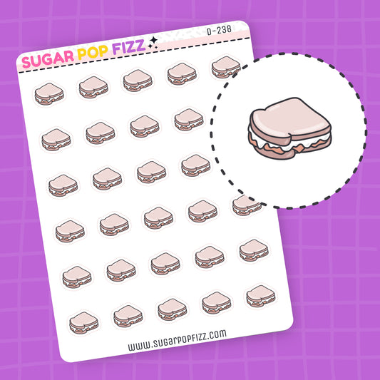 Fluffernutter Sandwich Doodle Stickers - D238