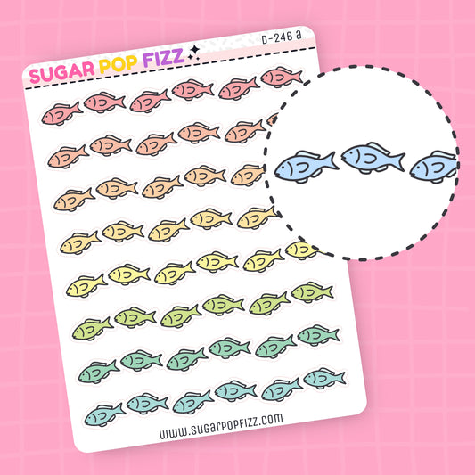 Fish Divider Doodle Stickers (2 colorways) - D246