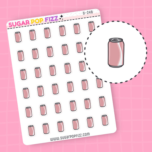 Red Soda Can Doodle Stickers - D248
