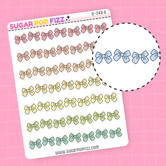 Bow Divider Doodle Stickers (3 colorways) - D249