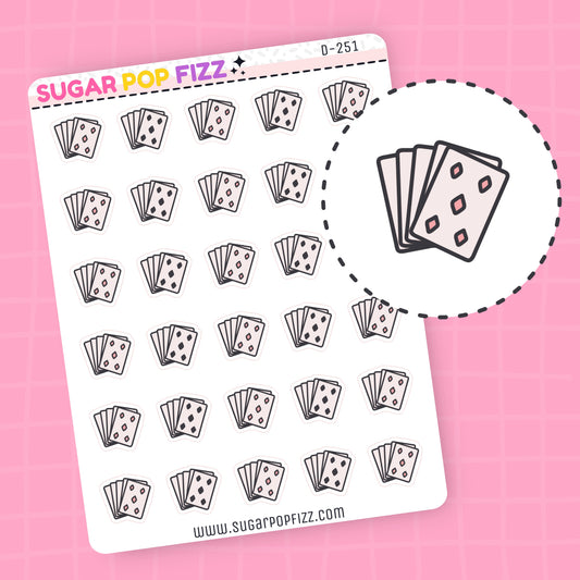 Playing Cards Doodle Stickers - D251