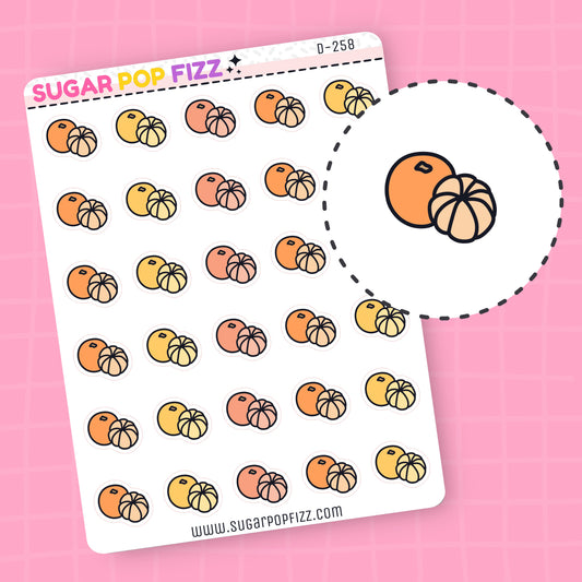 Oranges Doodle Stickers - D258