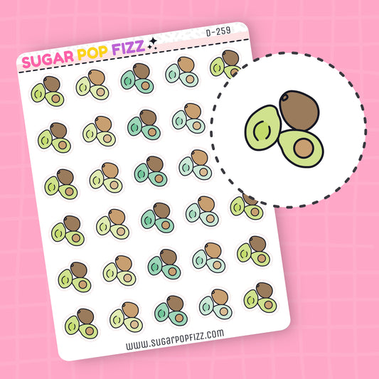 Avocados Doodle Stickers - D259