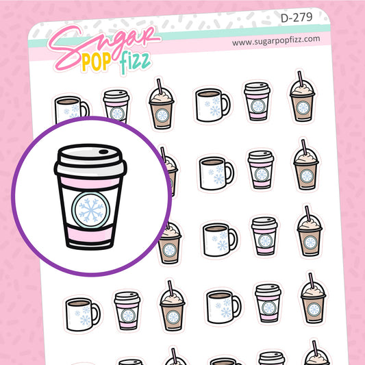 Winter Coffee Doodle Stickers - D279 - RETIRING 12/6