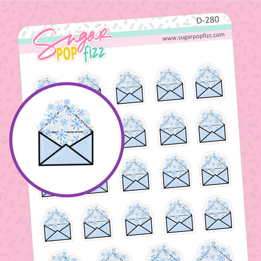Winter Snowflake Happy Mail Doodle Stickers - D280