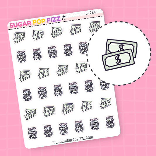 Money Doodle Stickers - D284