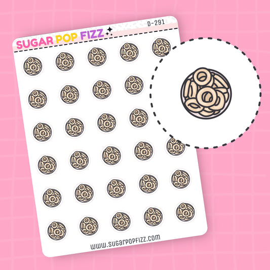 Onion Rings Doodle Stickers - D291
