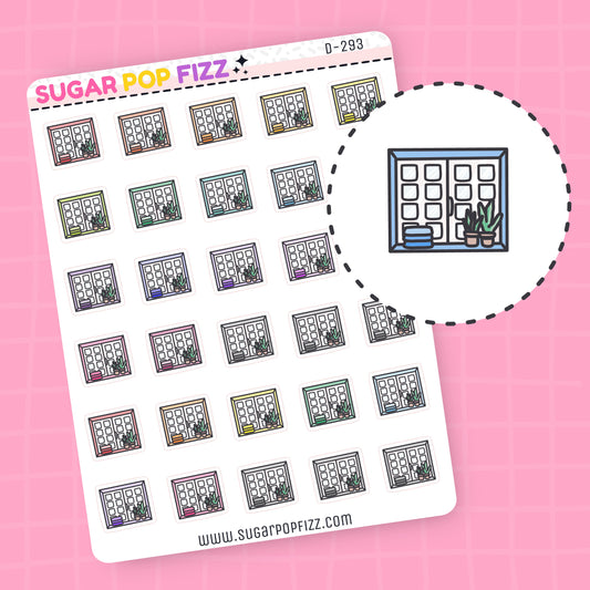 Window Plants Doodle Stickers - D293