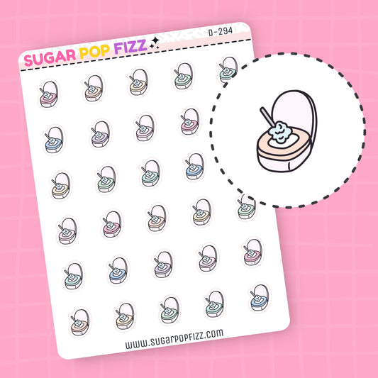 Clean Toilet Doodle Stickers - D294