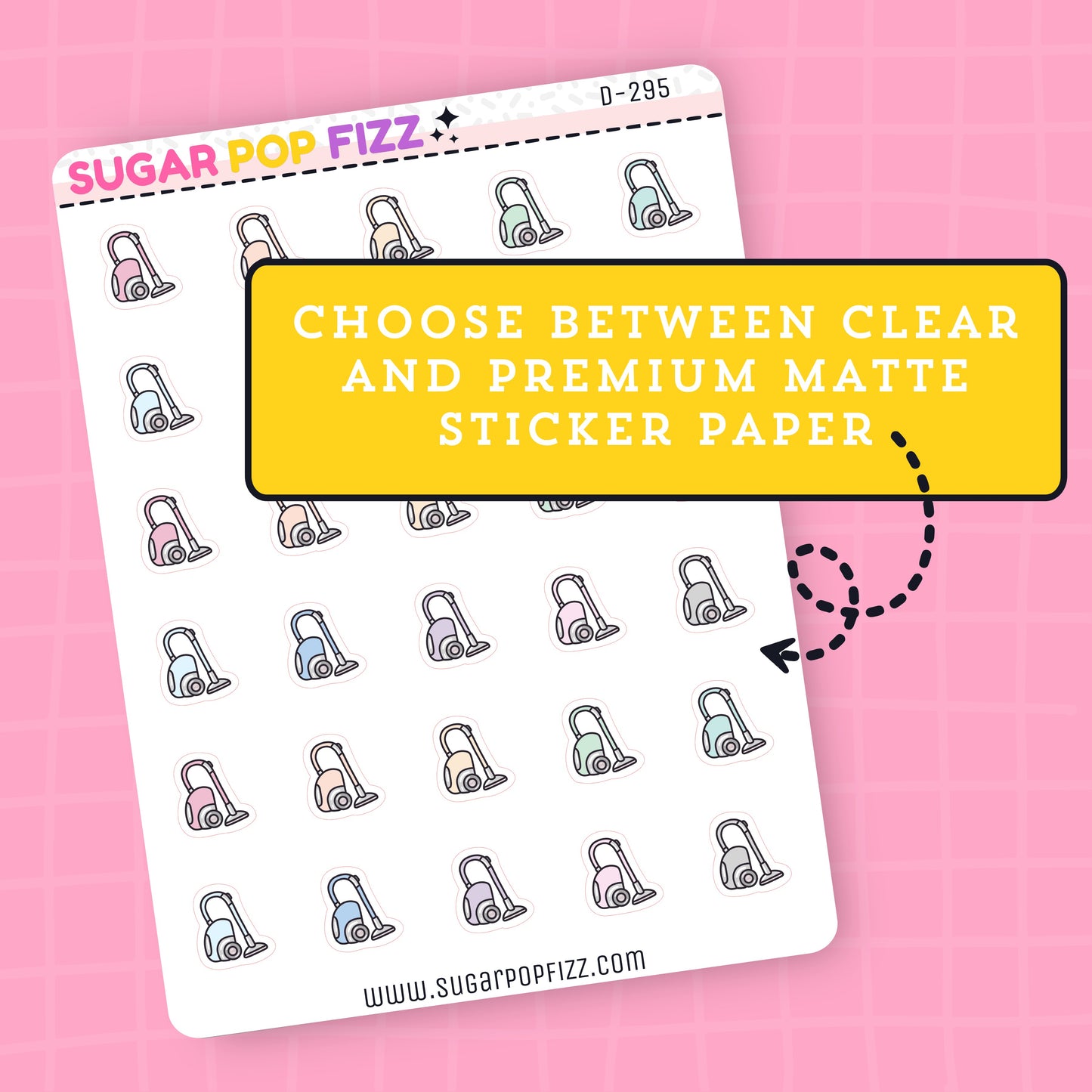 Vacuum Doodle Stickers - D295