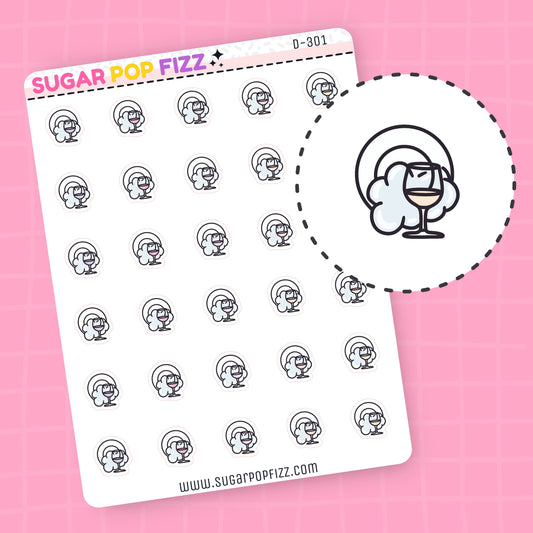Wash Dishes Doodle Stickers - D301