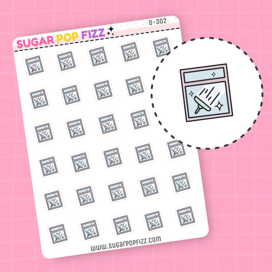 Clean Windows Doodle Stickers - D302