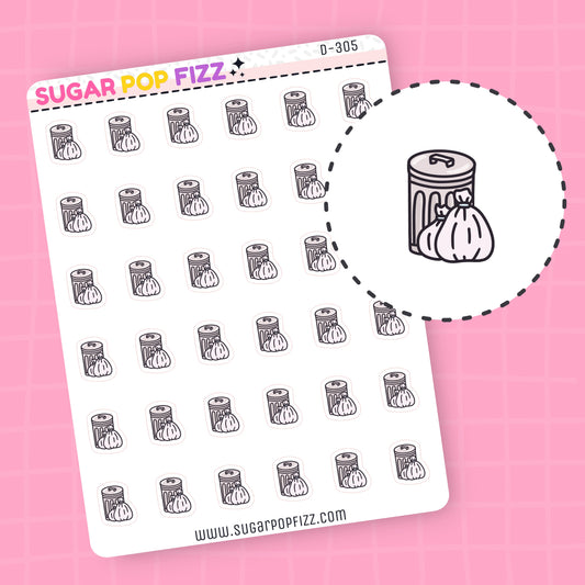 Trash Can Doodle Stickers - D305