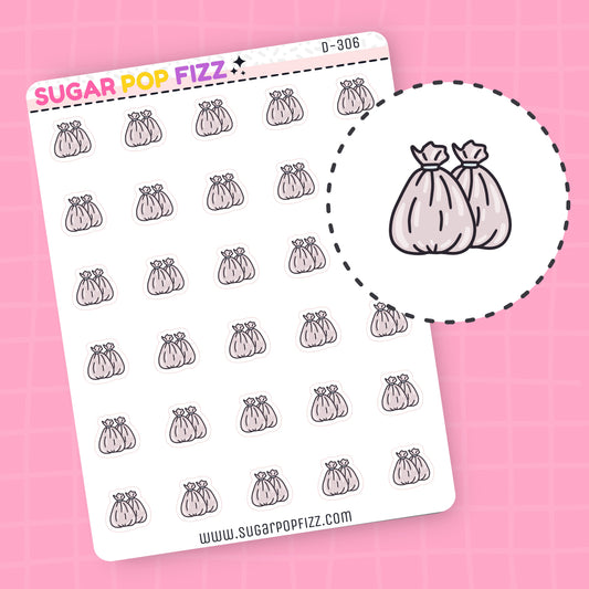 Trash Bags Doodle Stickers - D306
