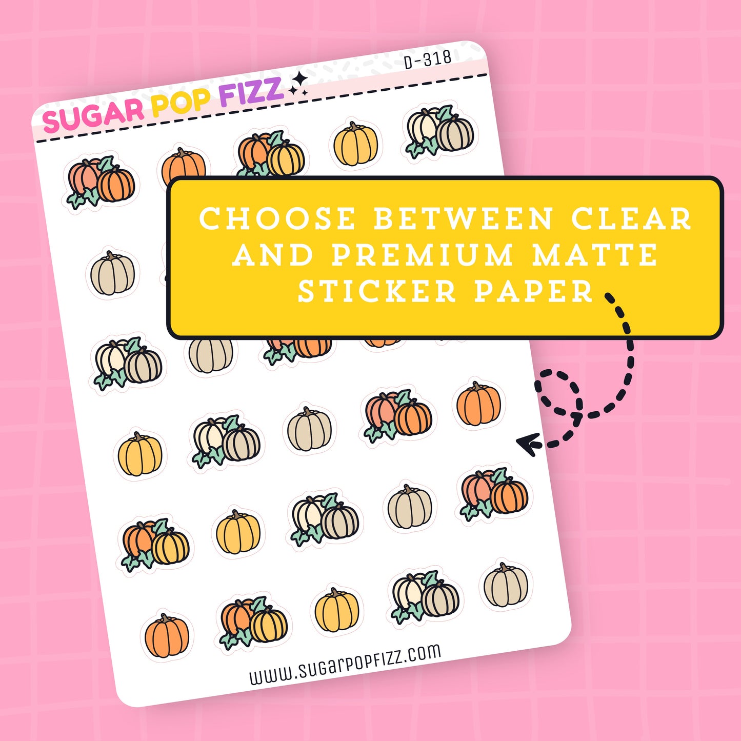 Pumpkins Doodle Stickers - D318