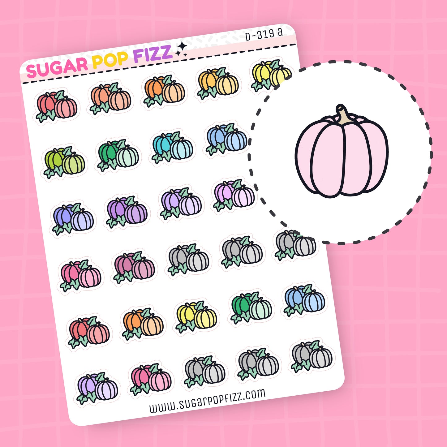Pumpkins Doodle Stickers (2 options) - D319