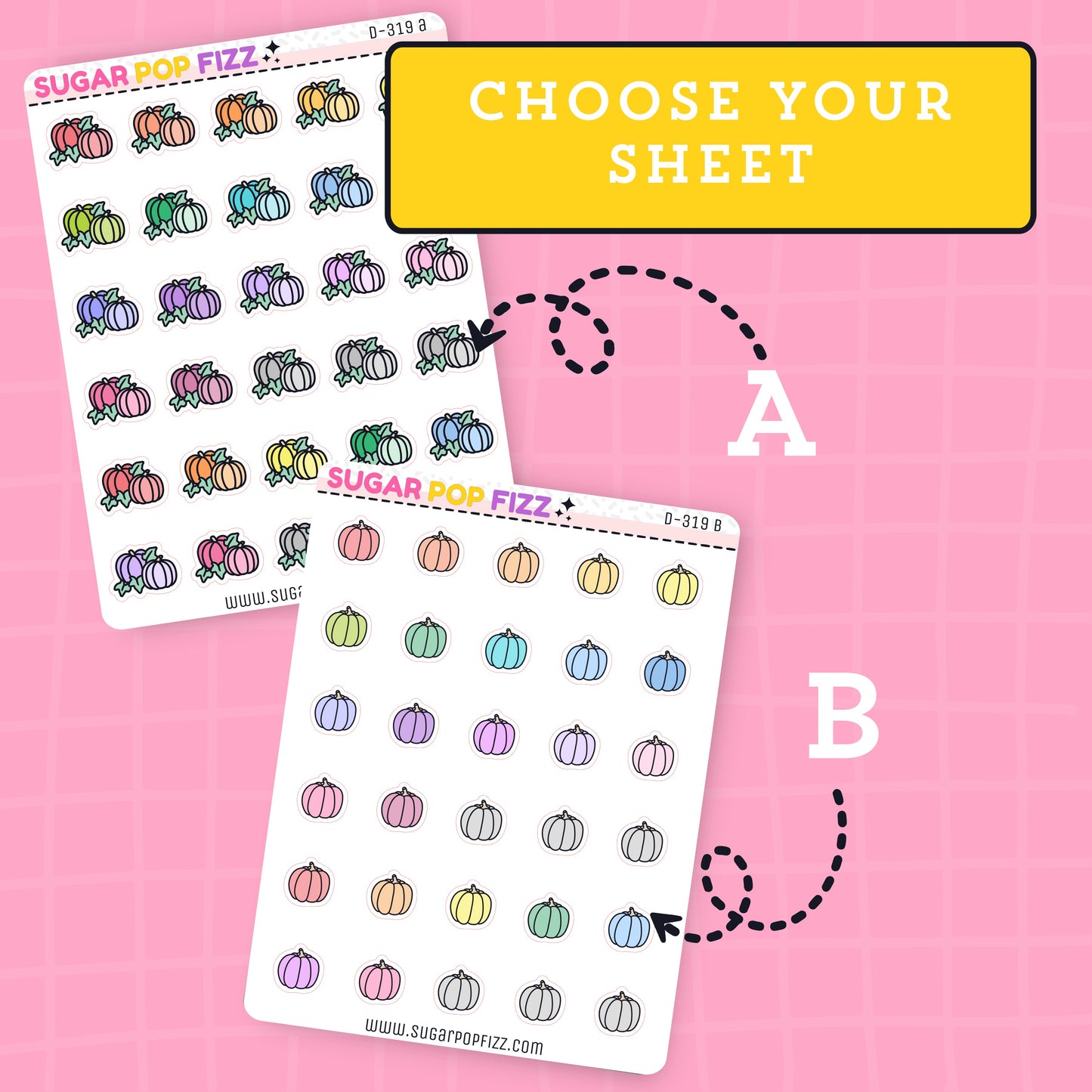 Pumpkins Doodle Stickers (2 options) - D319