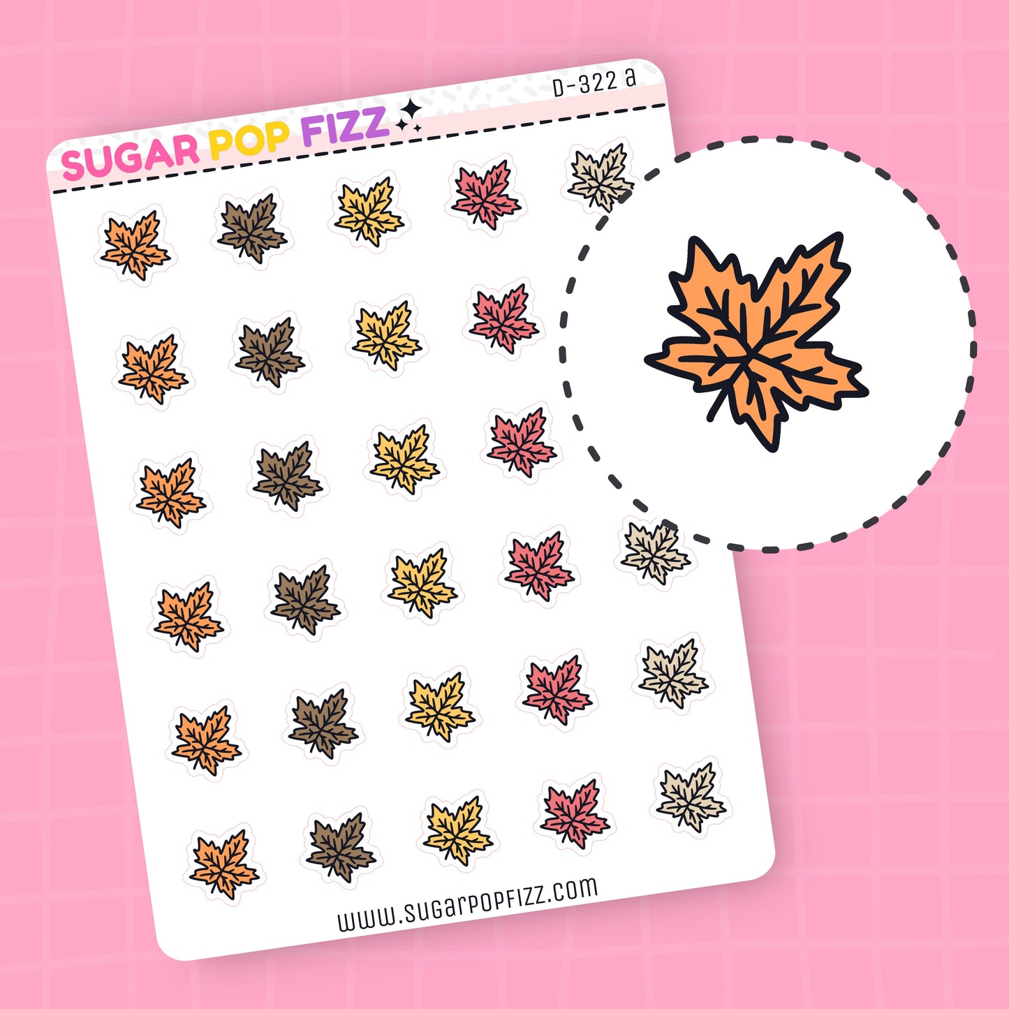 Fall Leaves Doodle Stickers (2 colorways) - D322