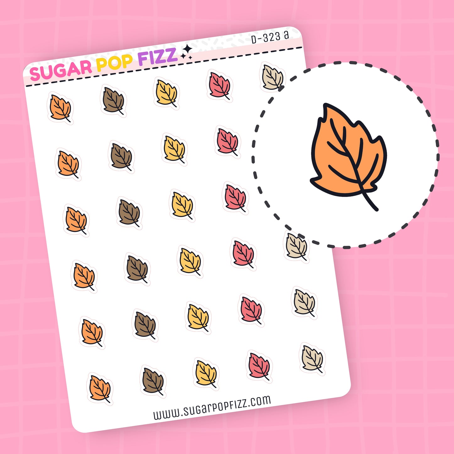 Fall Leaves Doodle Stickers (2 colorways) - D323
