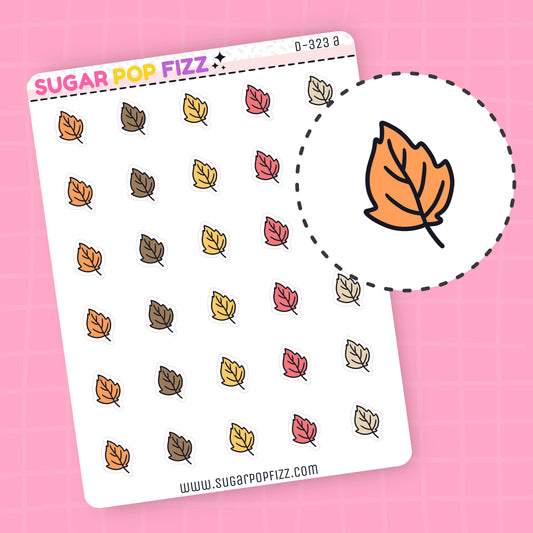 Fall Leaves Doodle Stickers (2 colorways) - D323