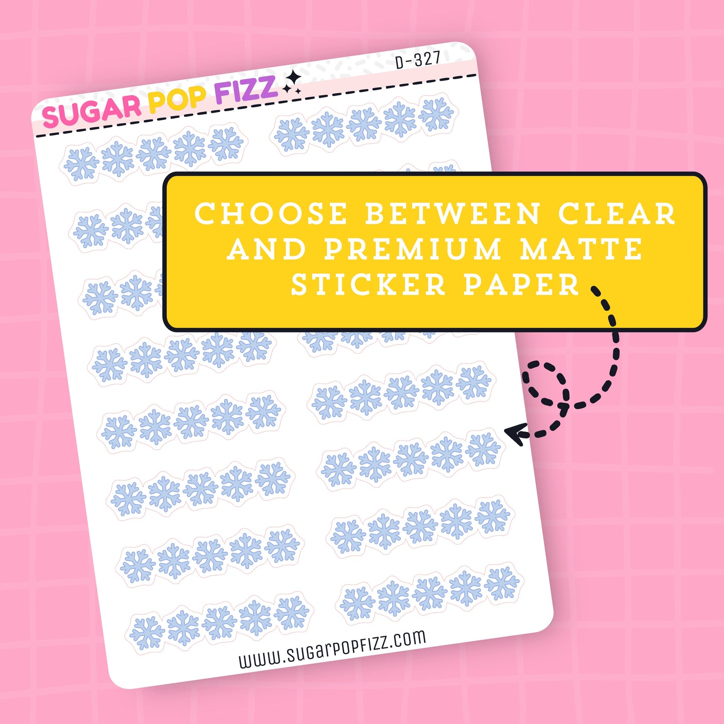 Snowflake Dividers Doodle Stickers (2 sizes) - D327