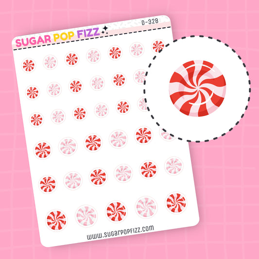 Peppermint Doodle Stickers - D328