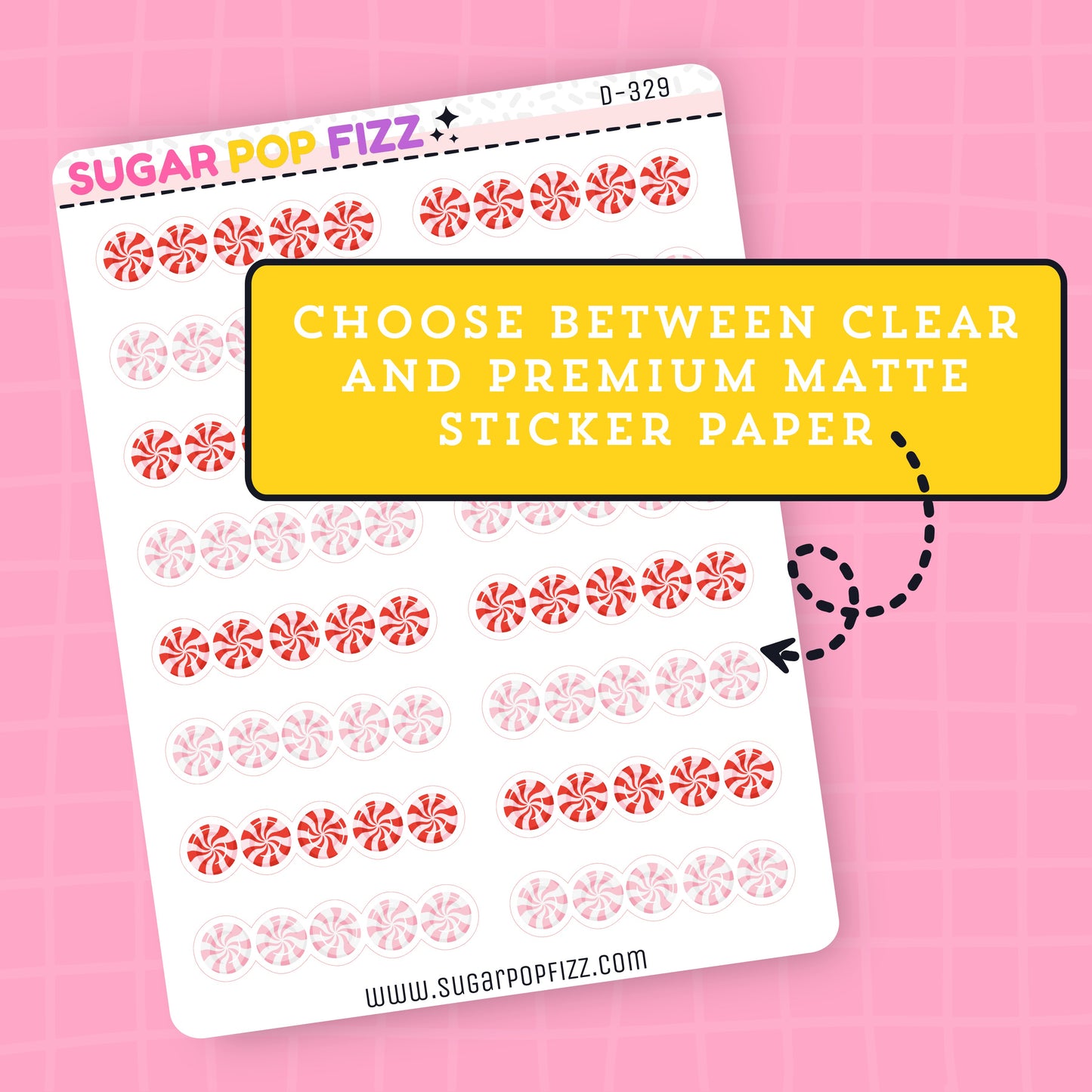 Peppermint Dividers Doodle Stickers (2 sizes) - D329