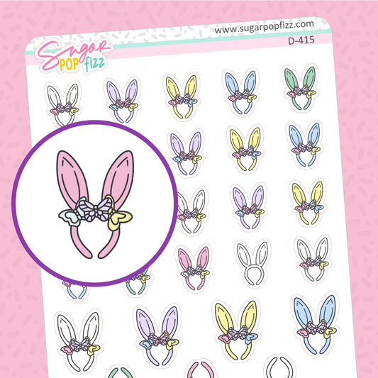 Bunny Ears Doodle Stickers - D415