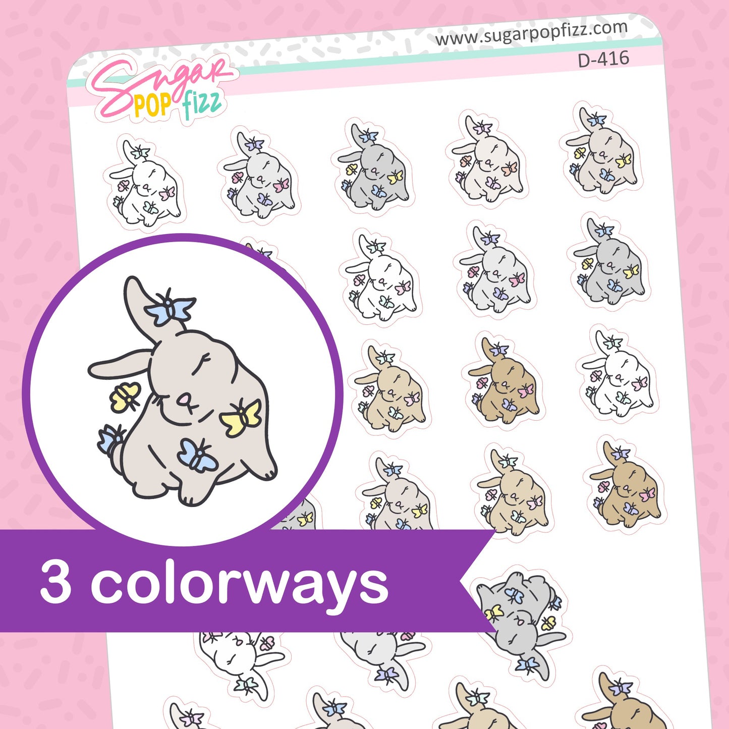 Bunny Doodle Stickers - D416