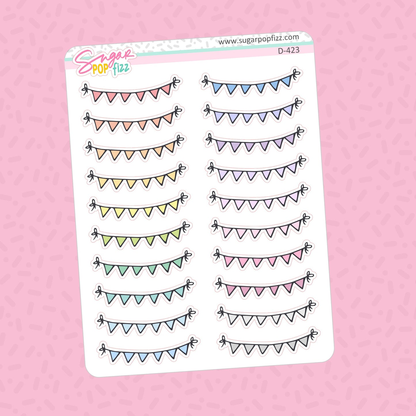 Bunting Banner Doodle Stickers - D423