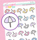 Beach Umbrella Doodle Stickers - D551