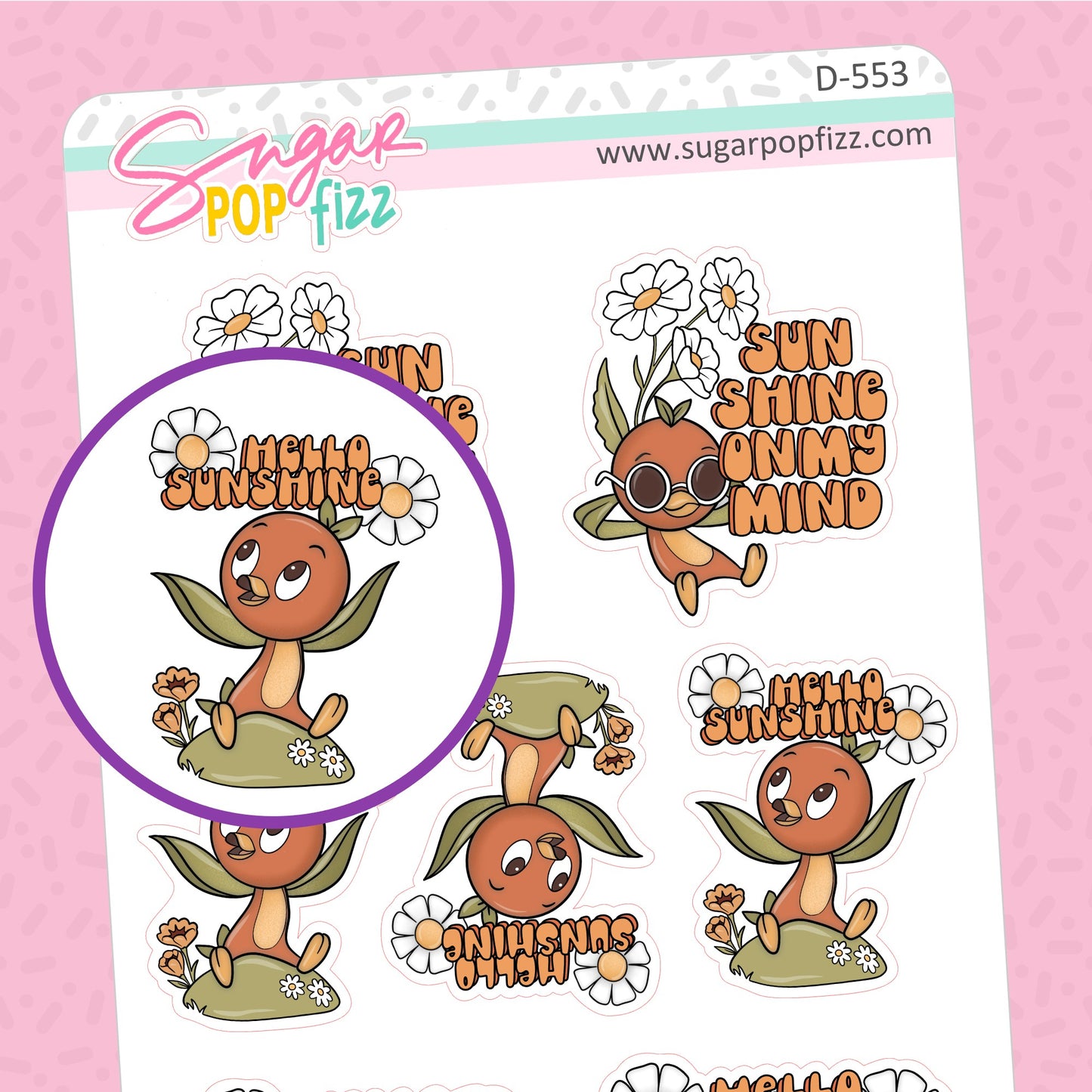 Hello Sunshine Doodle Stickers - D553