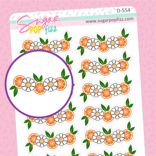 Citrus Divider Doodle Stickers - D554
