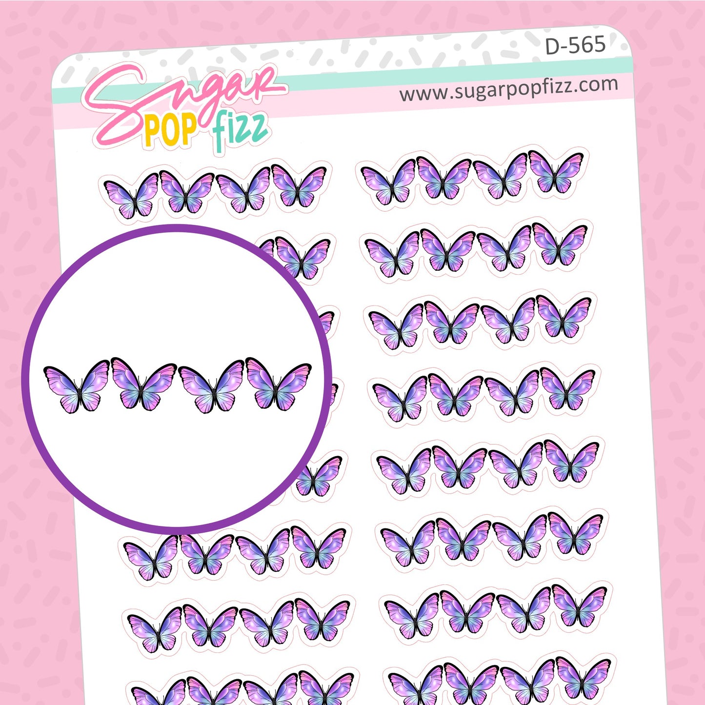 Butterfly Dividers - 3 year Anniversary Doodle Stickers - D565