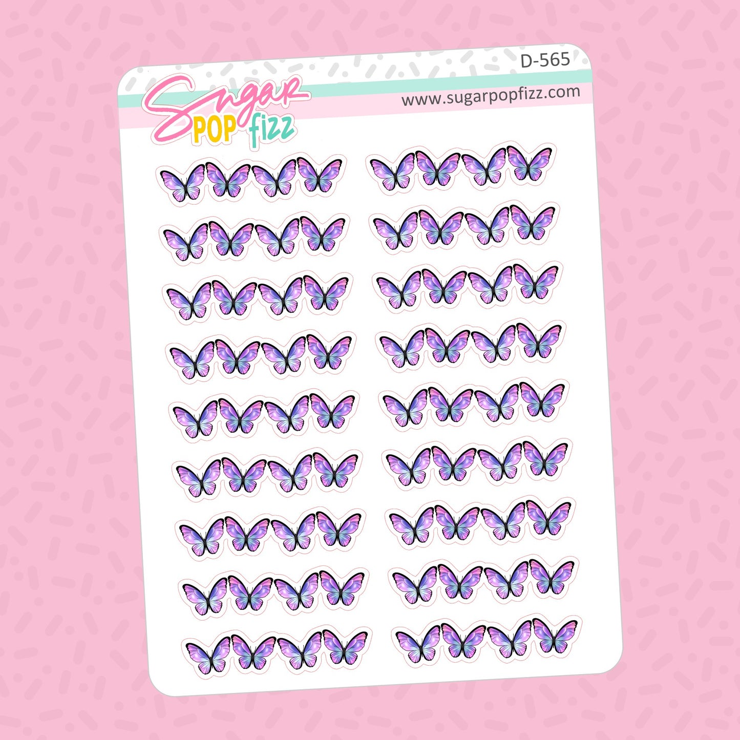 Butterfly Dividers - 3 year Anniversary Doodle Stickers - D565