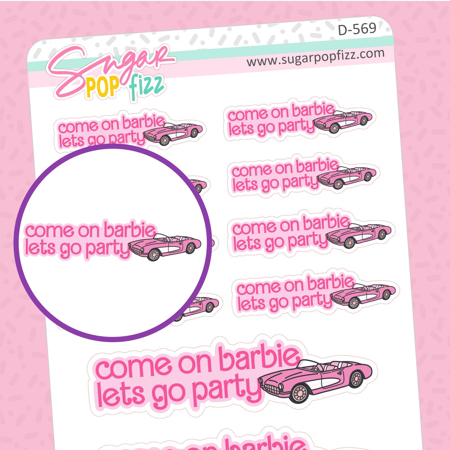 Lets Go Party Doodle Stickers - D569