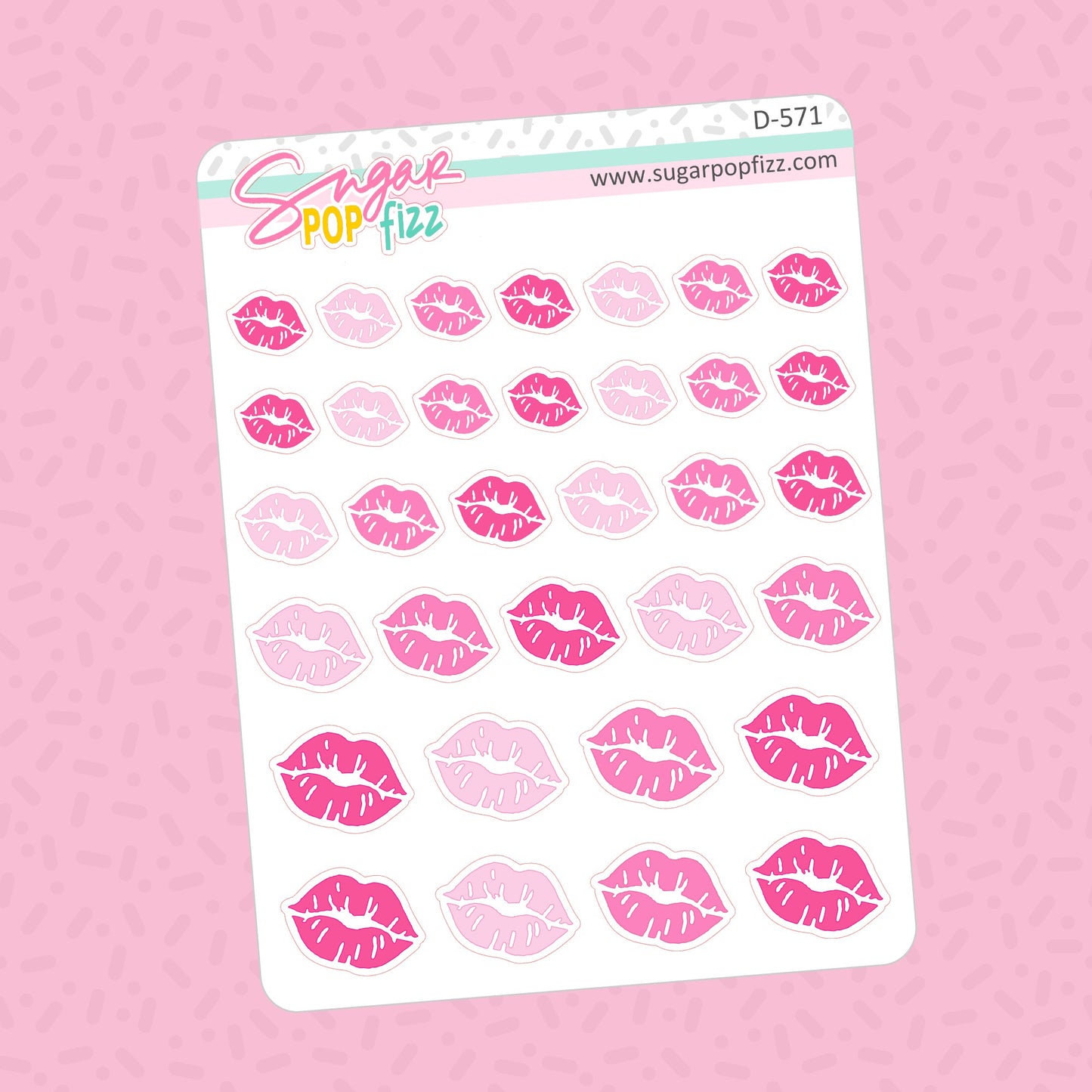 Lipstick Kiss Doodle Stickers - D571