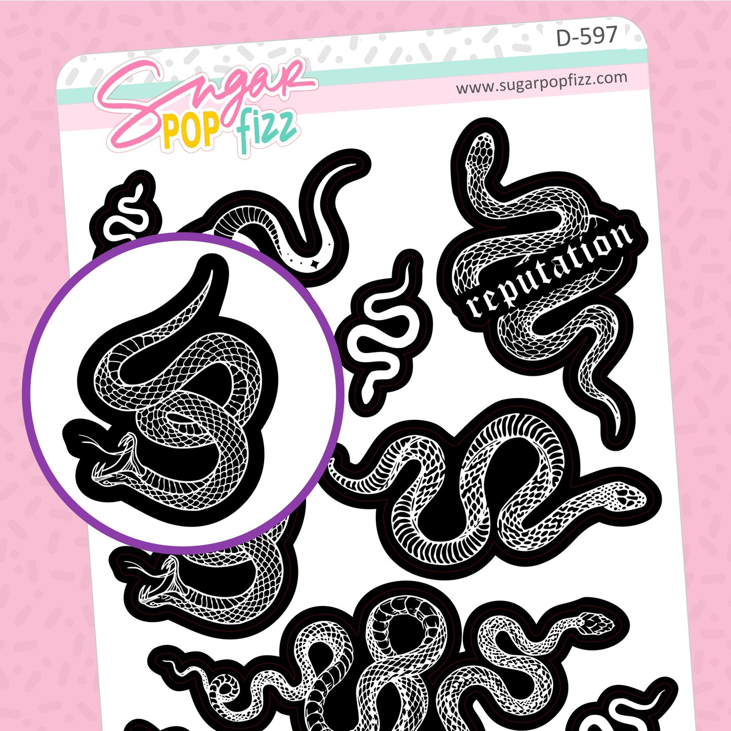 Reputation Snakes Doodle Stickers - D597