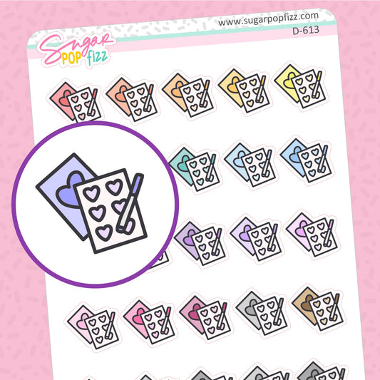 Heart Stickers Doodle Stickers - D613